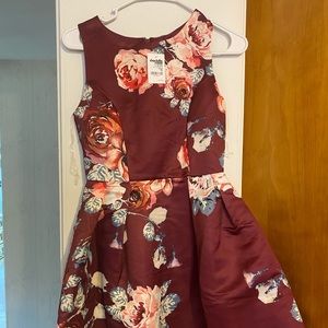 Floral maroon dress